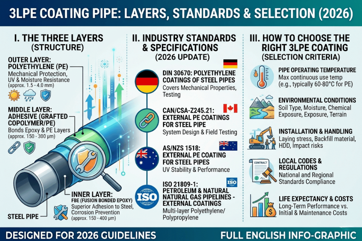 3LPE Coating Pipe: Layers, Standards & How to Choose (2026)