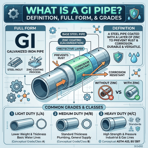 What Is a GI Pipe Definition, Full Form, and Grades