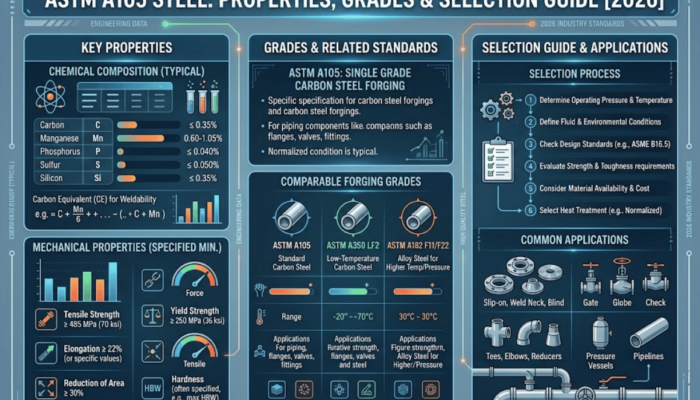 ASTM A105 Steel: Properties, Grades & Selection Guide [2026]