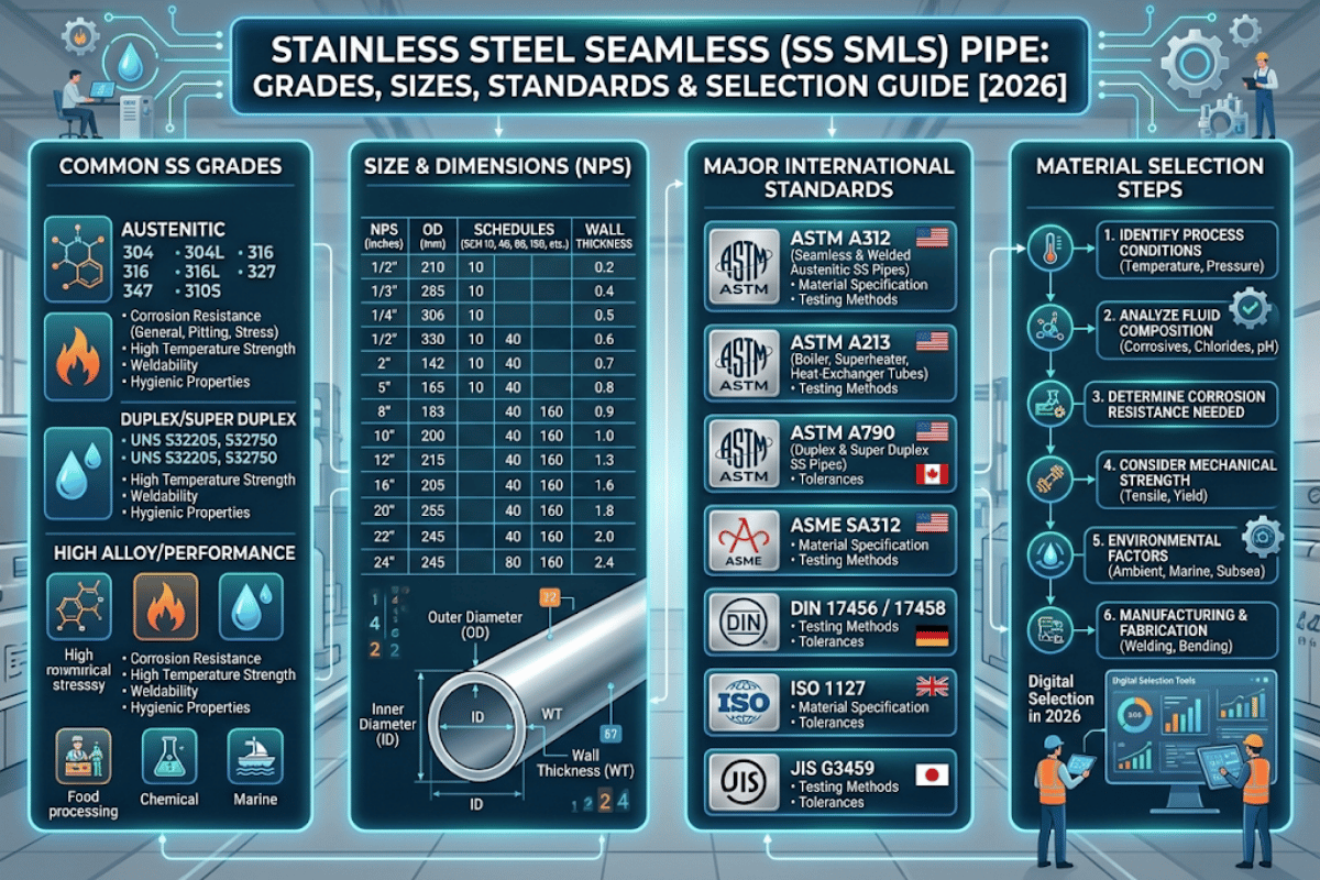 SS SMLS Pipe: Grades, Sizes, Standards & Selection Guide [2026]