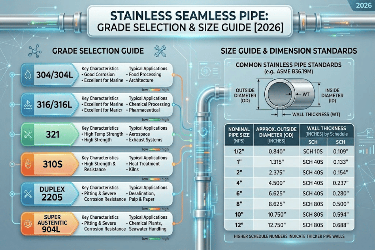 Stainless Seamless Pipe: Grade Selection & Size Guide [2026]
