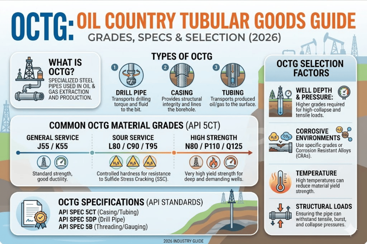 OCTG: Oil Country Tubular Goods Guide — Grades, Specs & Selection (2026)