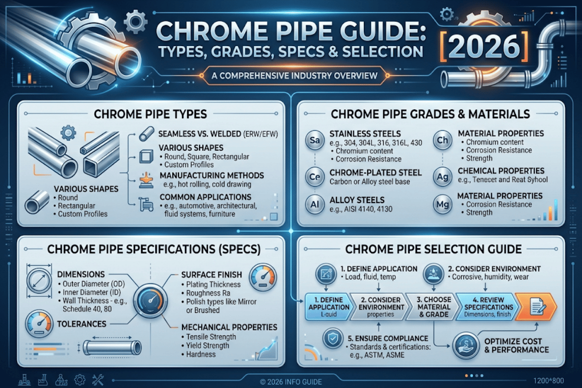 Chrome Pipe Guide: Types, Grades, Specs & Selection [2026]