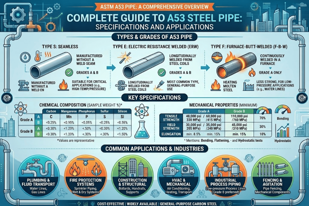 Complete Guide to A53 Steel Pipe: Specifications and Applications