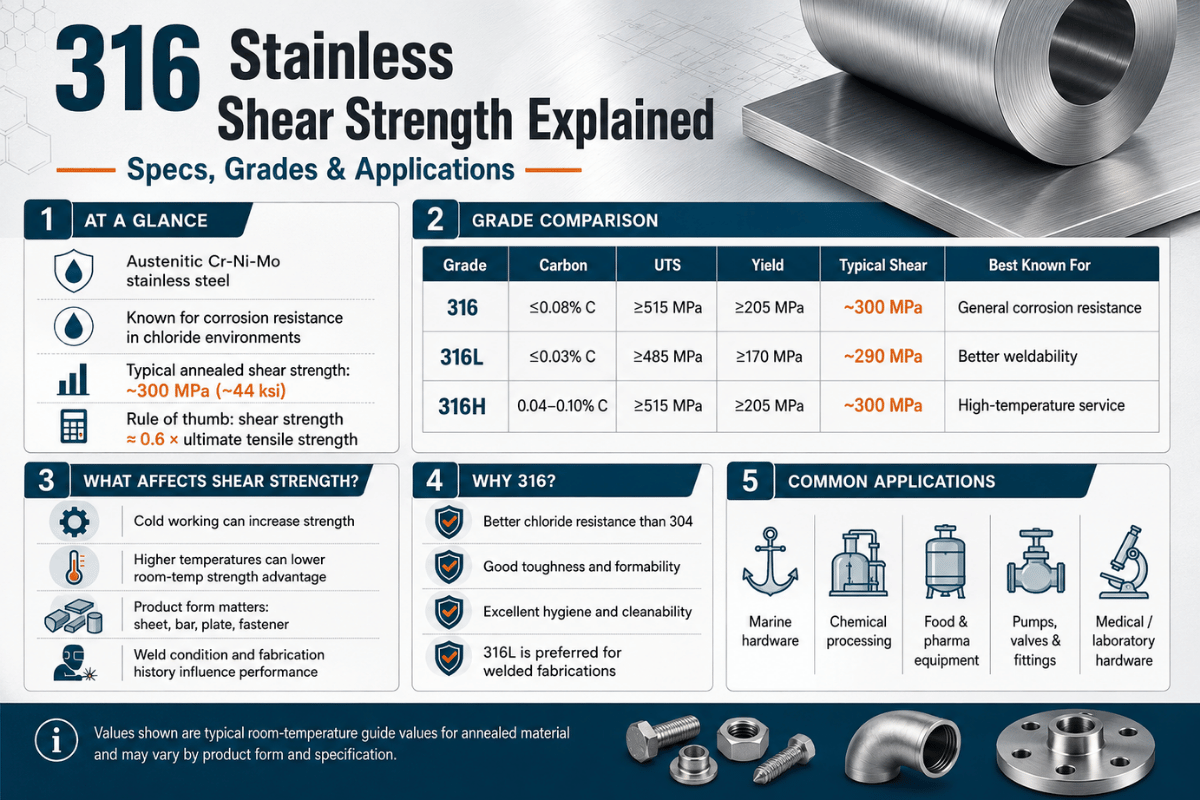 316 Stainless Shear Strength Explained: Specs, Grades and Applications