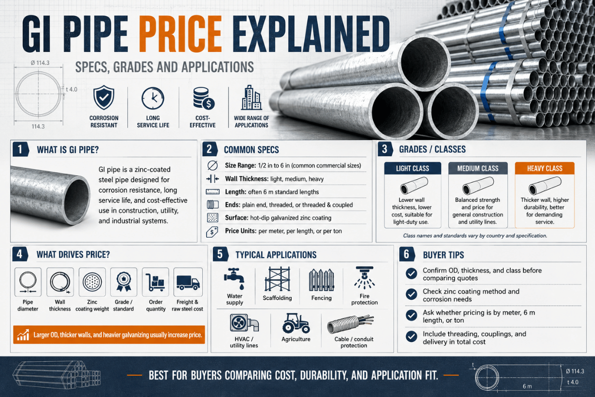 Gi Pipe Price Explained: Specs, Grades and Applications