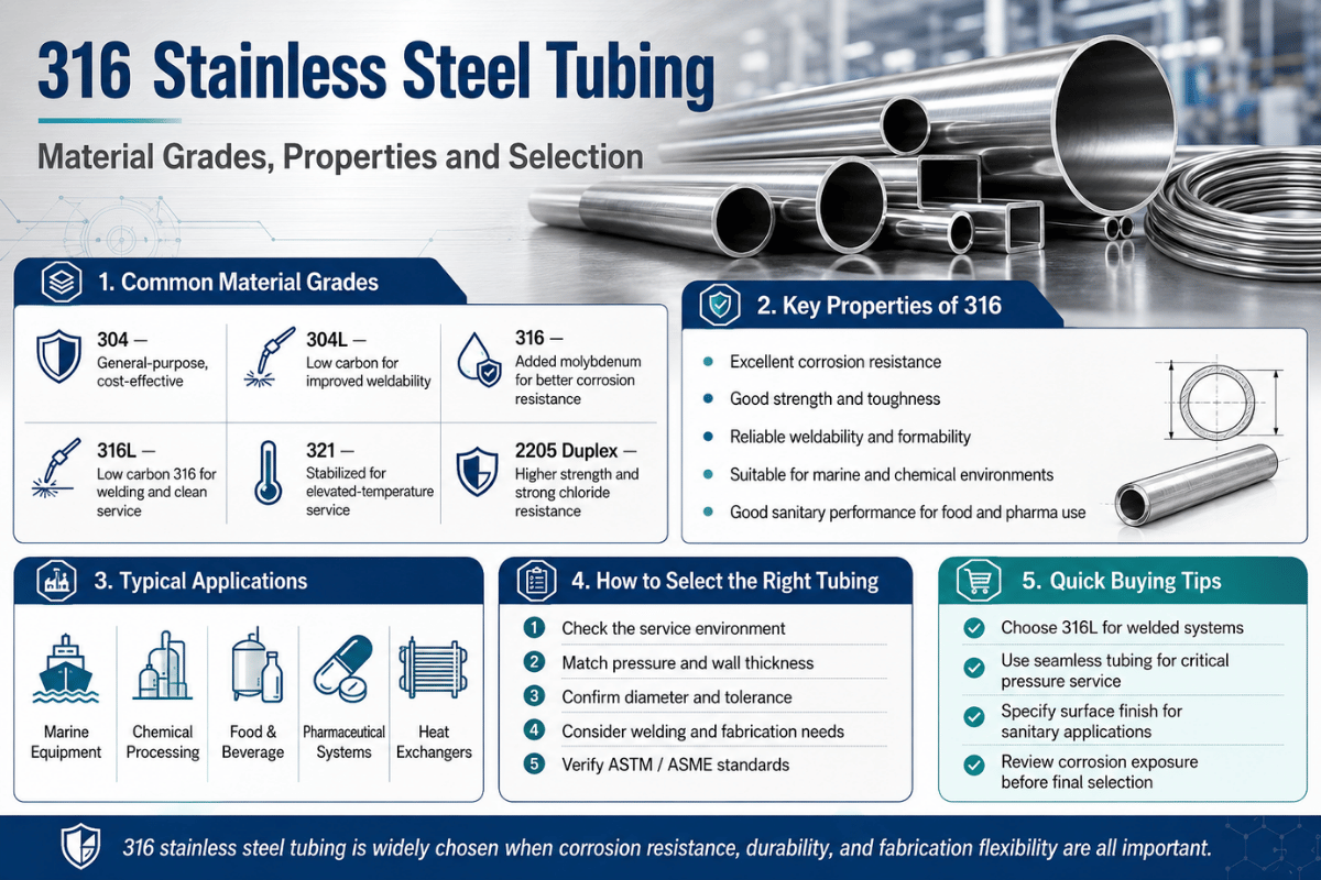 316 Stainless Steel Tubing: Material Grades, Properties and Selection