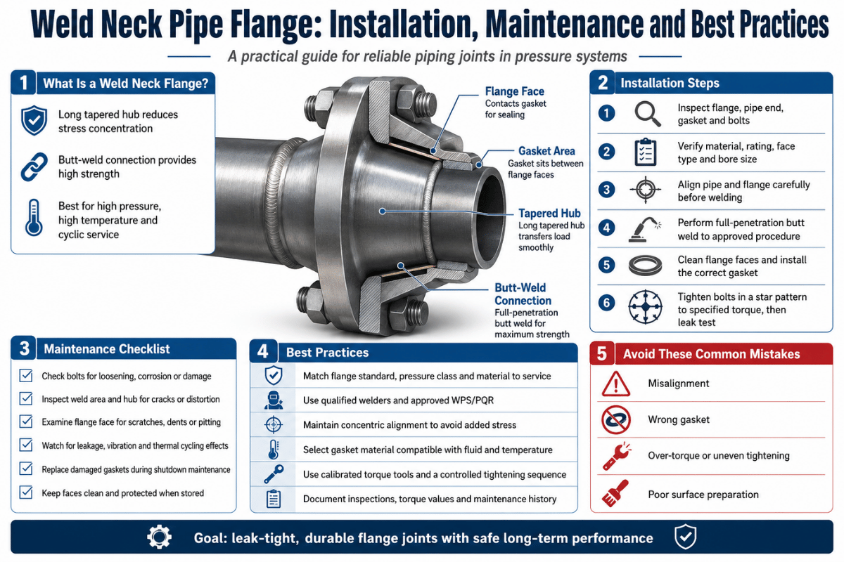 Weld Neck Pipe Flange: Installation, Maintenance and Best Practices