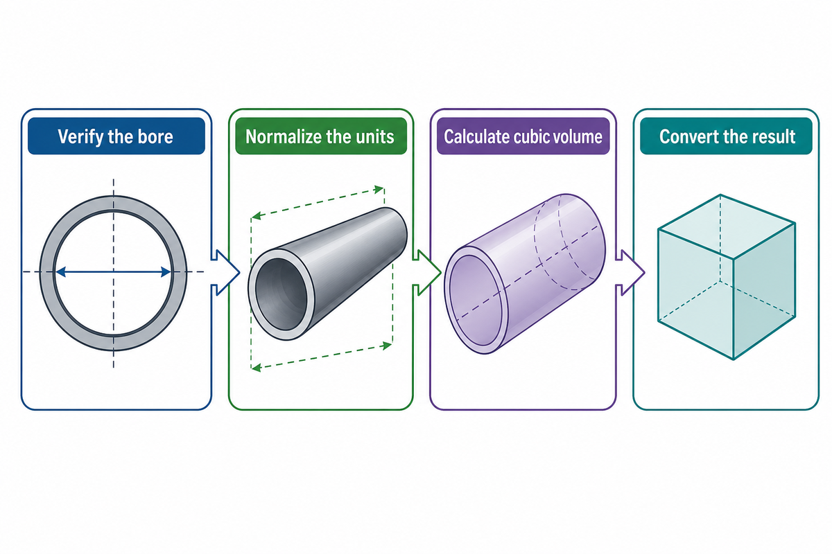 Pipe Volume Formula: V = πD²L/4 — Baling Steel
