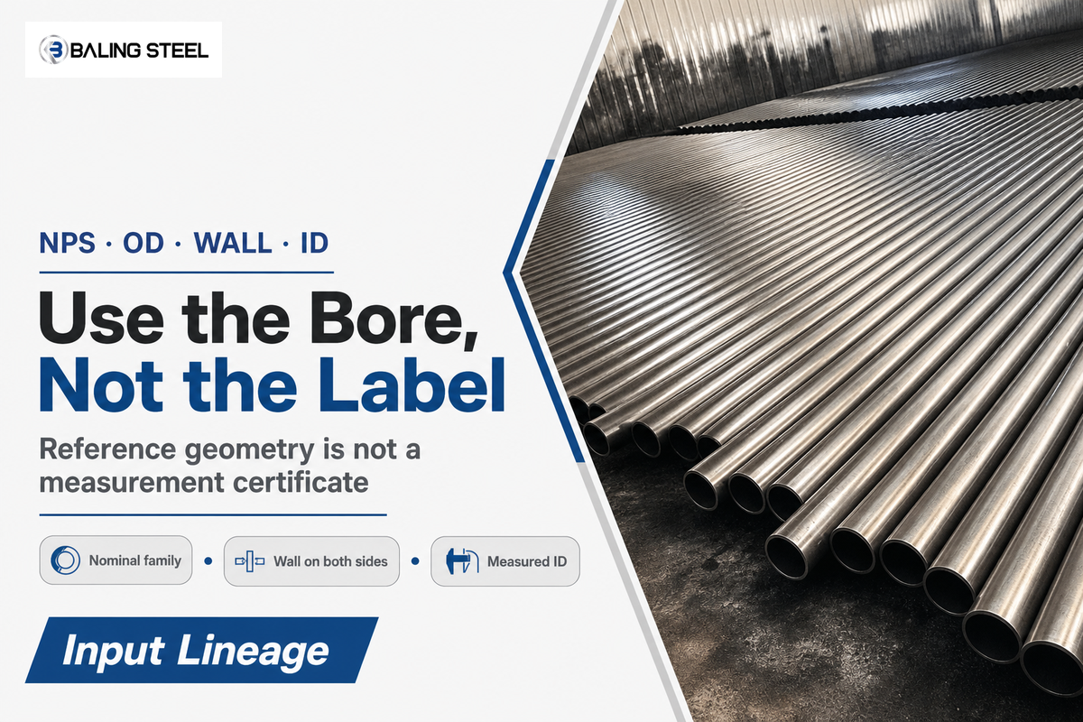 Nominal Pipe Size, Outside Diameter and Inside Diameter — Baling Steel