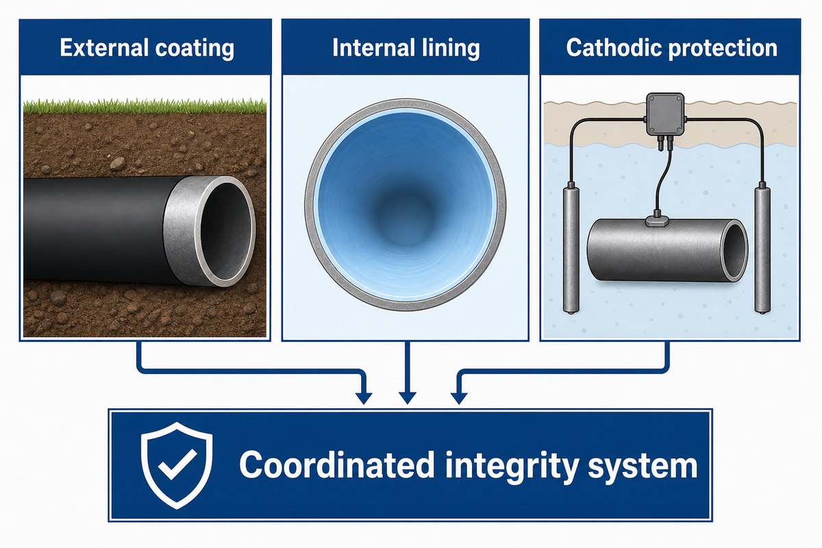 First Draw the Scope Firewall: External Coating, Internal Lining and Cathodic Protection — Baling Steel